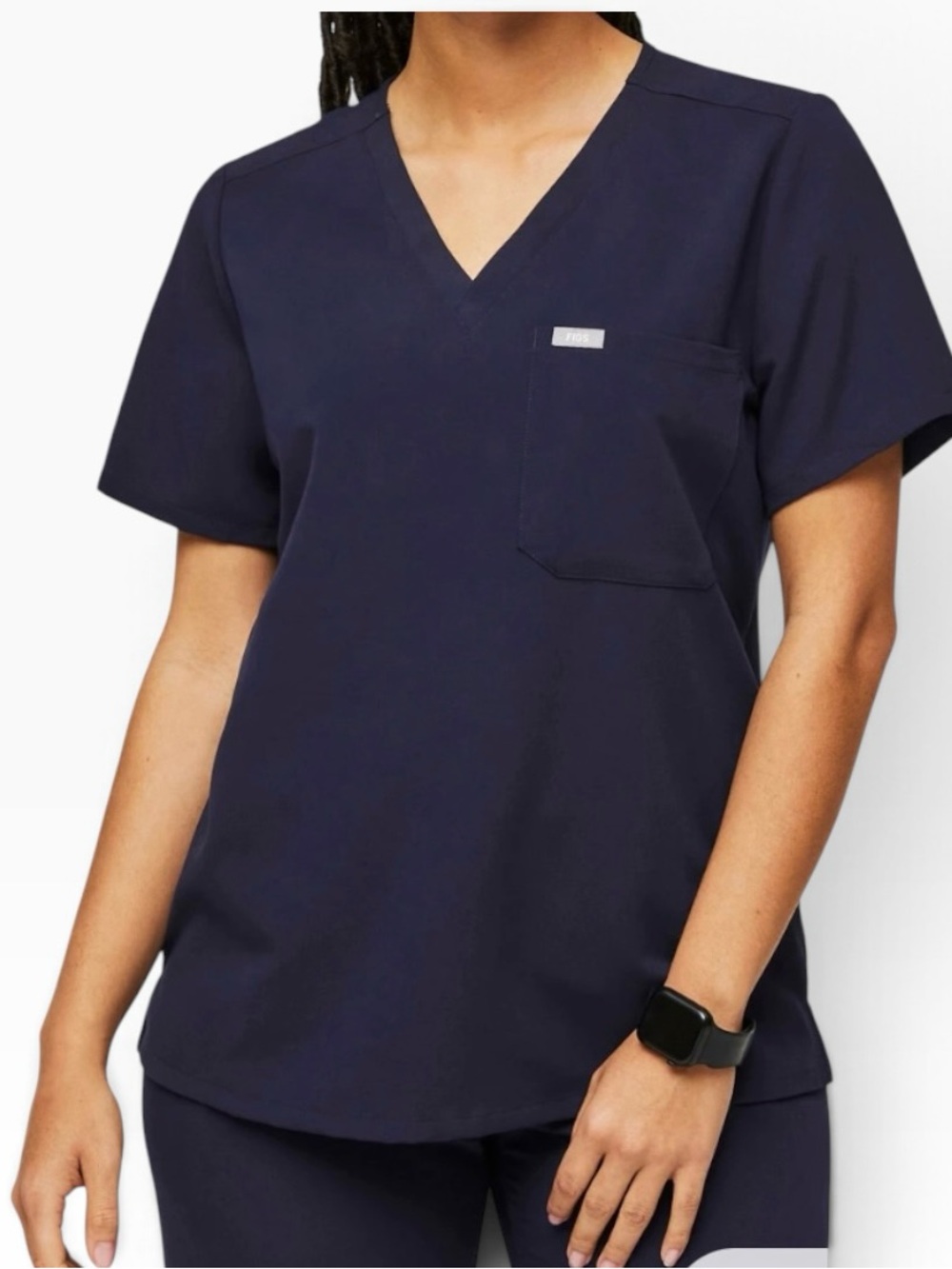 FIGS Women’s Single Pocket Catarina Scrub Top FW1000 Navy Blue 2256 Size Large